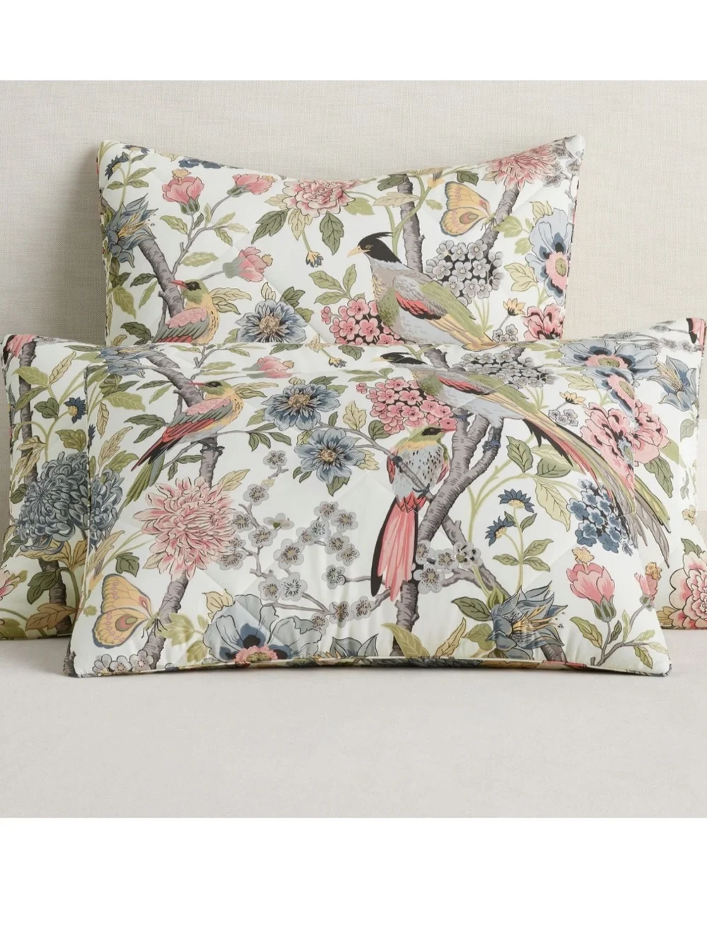Pottery Barn Bloom Floral Sateen Sham Set (2) Shams in ivory